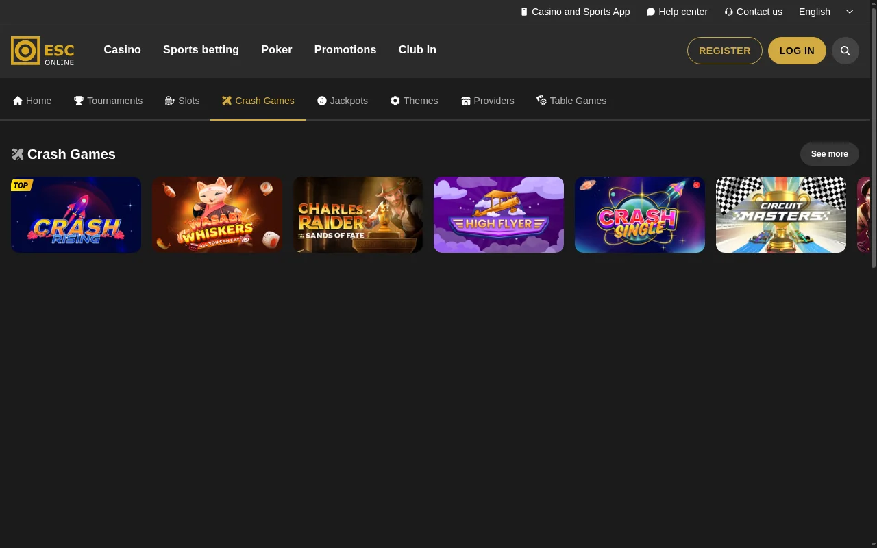 Jogos crash ESC Online com Darwin Gaming e Pragmatic Play