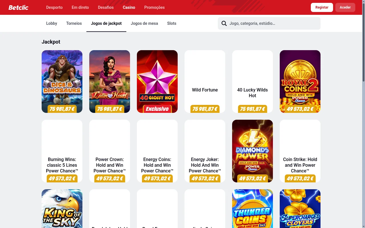 App móvel da Betclic com apostas desportivas e interface intuitiva