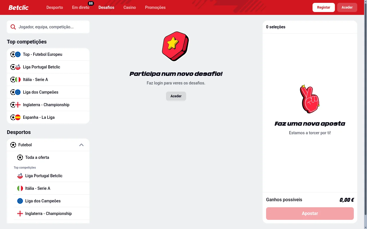 Bónus de boas-vindas desporto da Betclic com aposta sem risco até 50 euros