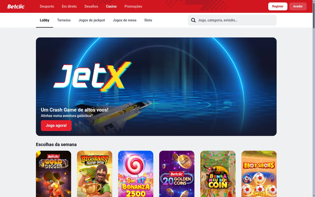 Jogos de mesa digitais na Betclic incluindo roleta e blackjack