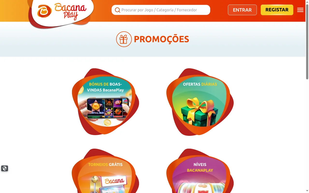 Pagina de bonus e promocoes do casino online BacanaPlay Portugal