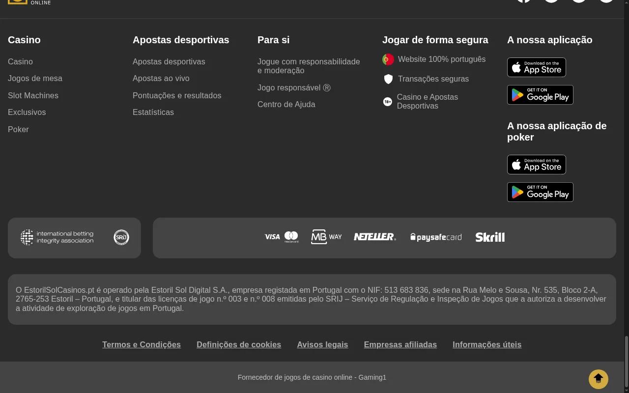 Homepage ESC Online Portugal com jogos em destaque e bónus de boas-vindas