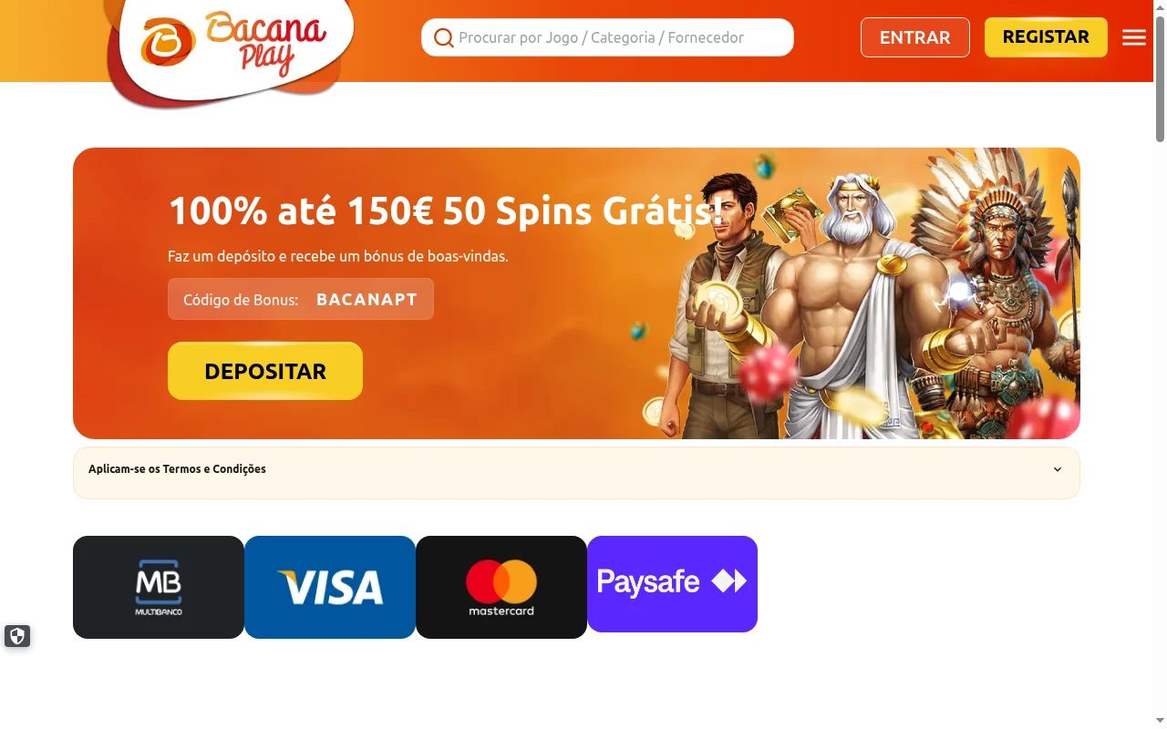 Metodos de pagamento aceites pelo casino online BacanaPlay