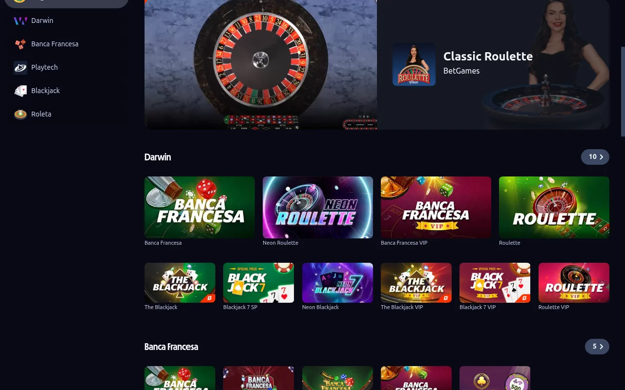 Casino ao vivo da Betano com croupiers reais em banca francesa, blackjack VIP e roleta