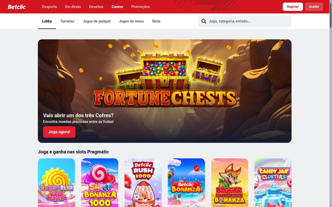 Betclic casino online secção de jogos Portugal