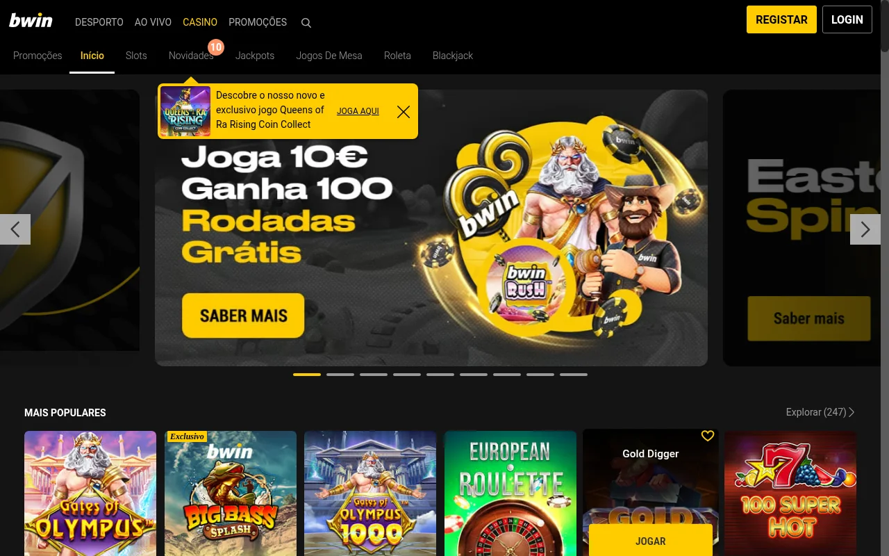 Bwin casino online Portugal homepage e jogos