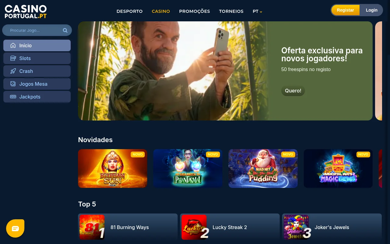 Jogos de mesa Casino Portugal roleta europeia e blackjack clássico com interface digital