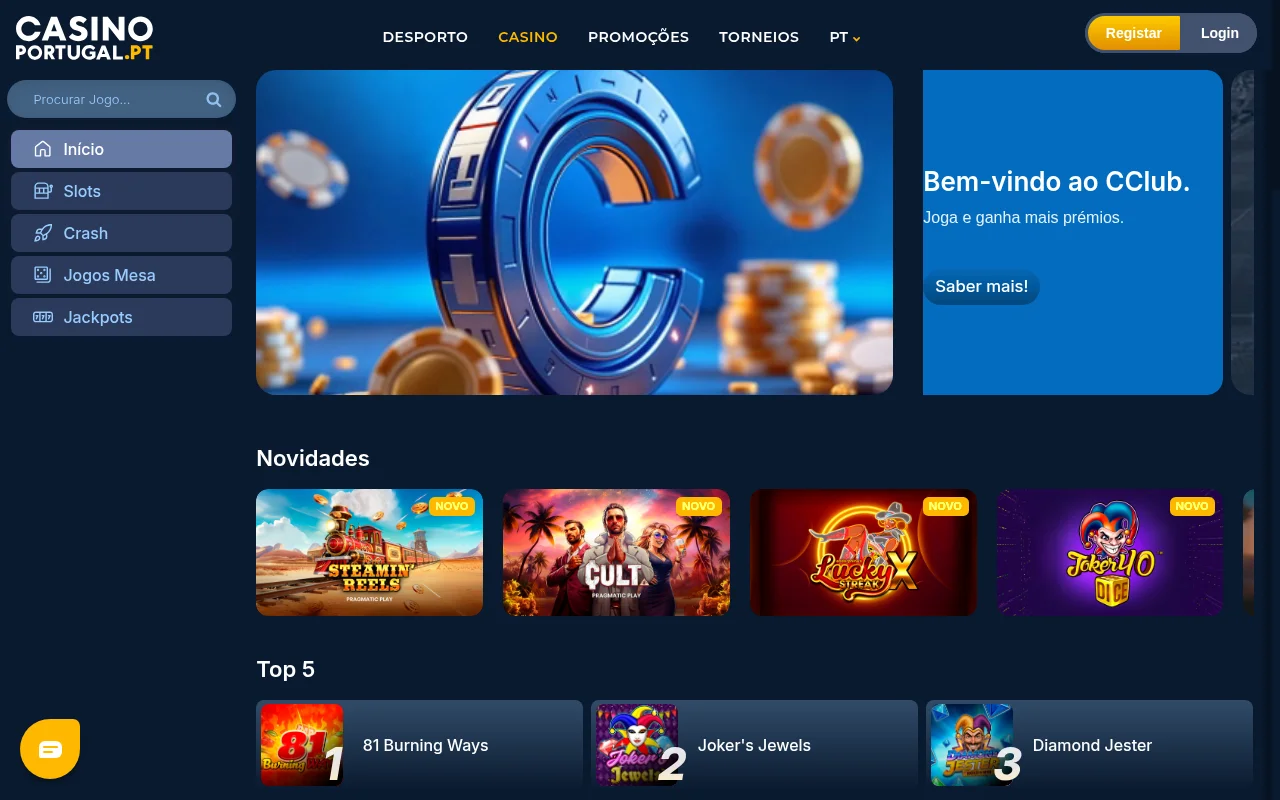 Casino Portugal secção de jogos casino online