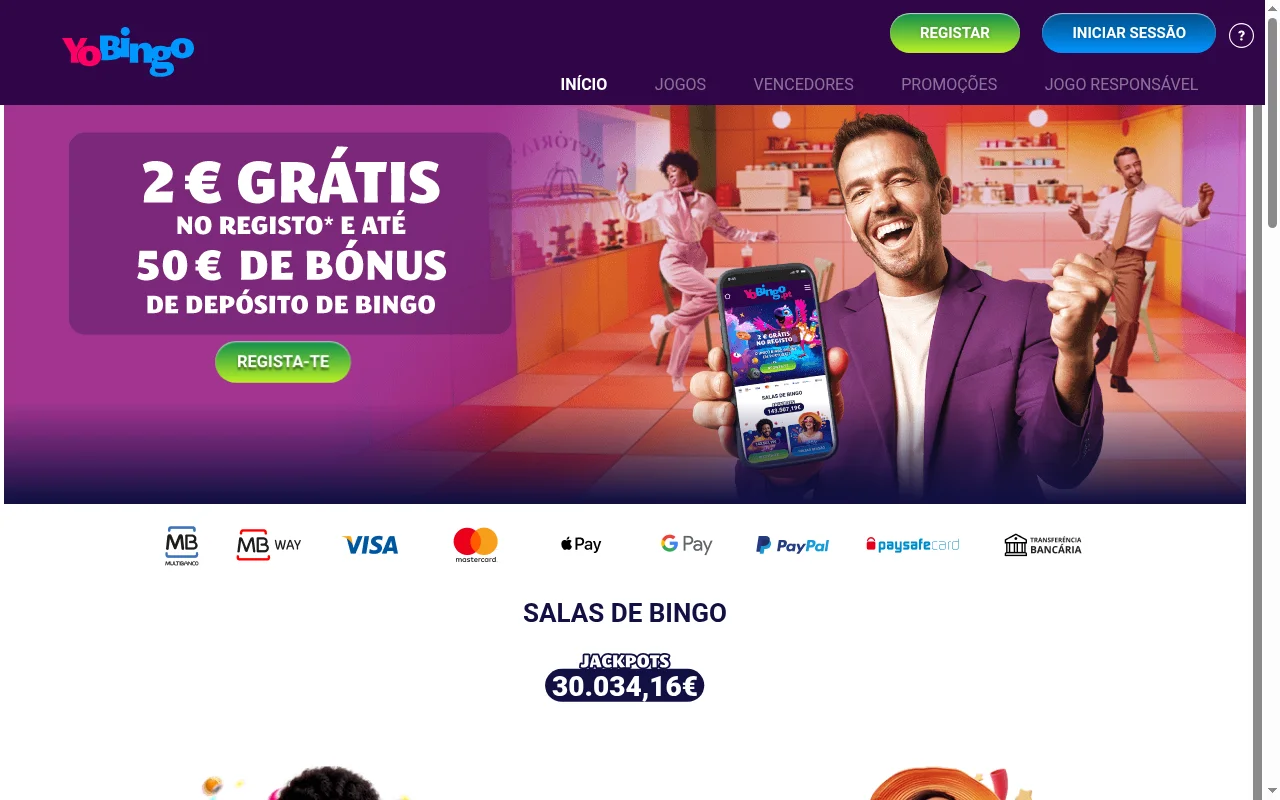 YoBingo casino online e bingo regulado Portugal homepage