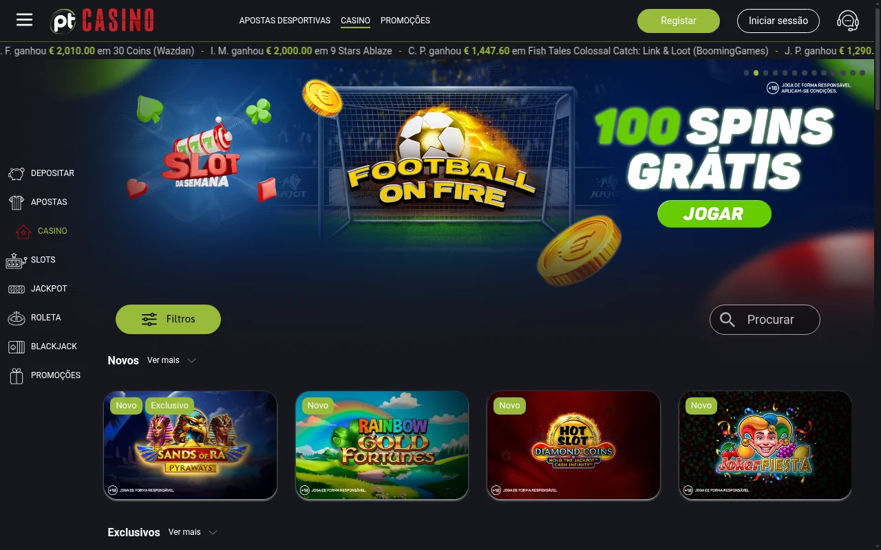 Lobby do casino online Placard com slots e jogos de mesa